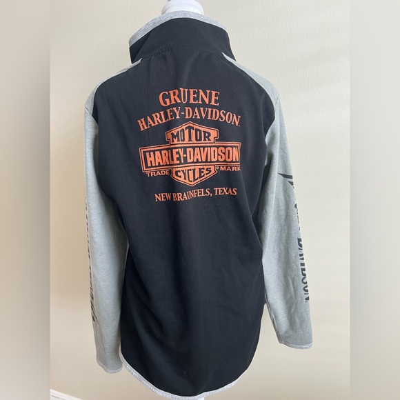 Harley Davidson Women’s Black Grey Full Zip Sweatshirt Large New Braunfels Texas - Picture 2 of 11